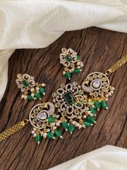 Dual Peacock Victorian Diamond High Neck Choker-VV954