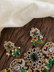 Dual Peacock Victorian Diamond High Neck Choker-VV954