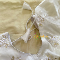 Premium White Organza Designer Readymade Blouse -VS3076