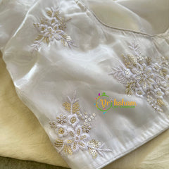 Premium White Organza Designer Readymade Blouse -VS3076