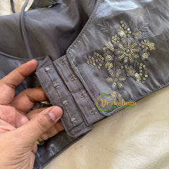 Premium Grey Organza Designer Readymade Blouse -VS3072