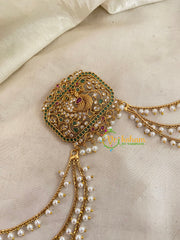 Peacock-Premium Jada Bun Billai with Maatil -Bridal Bun Jada Billai-Green Red -G9467