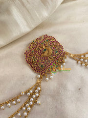 Peacock -Premium Jada Bun Billai with Maatil -Bridal Bun Jada Billai -Red Green -G9469