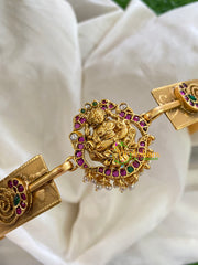 Premium AD Stone Lakshmi Pendant Plain Hipbelt-Paisley-Gold pearl-G3854
