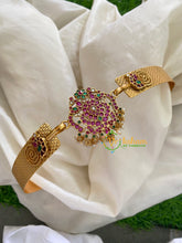 Premium AD Stone Dual Peacock Pendant Plain Hipbelt-Paisley-G3841