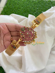 Premium AD Stone Dual Peacock Pendant Plain Hipbelt-Paisley-G3841