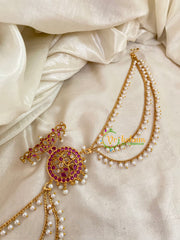 Premium Jada Bun Billai with Maatil -Bridal Bun Jada Billai -Red White -G9476