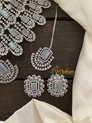 Grey Stone Kiara Advani Bridal Choker Set- American Diamond Bridal Set -G7905