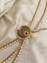 Chandh-Premium Jada Bun Billai with Maatil -Bridal Bun Jada Billai -Green Red -G9478