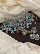 Sea Green Kiara Advani Bridal Choker Set- American Diamond Bridal Set -G7900