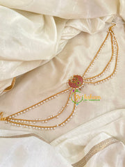 Chandh -Premium Jada Bun Billai with Maatil -Bridal Bun Jada Billai -Red Green-G9479