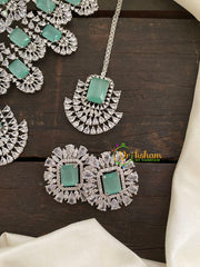Sea Green Kiara Advani Bridal Choker Set- American Diamond Bridal Set -G7900