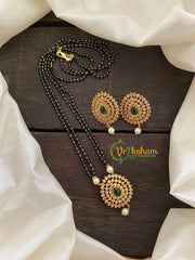 AD Stone Pendant Mangalsutra -Tilak-Green-G7913