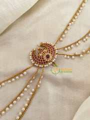 Chandh - Premium Jada Bun Billai with Maatil -Bridal Bun Jada Billai -Red White-G9482