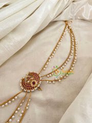 Chandh - Premium Jada Bun Billai with Maatil -Bridal Bun Jada Billai -Red White-G9482