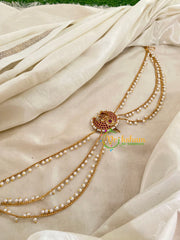 Chandh - Premium Jada Bun Billai with Maatil -Bridal Bun Jada Billai -Red White-G9482