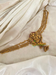 Premium Lakshmi Jada Bun Billai with Maatil -Bridal Bun Jhumka Jada Billai-Red Green -G9515