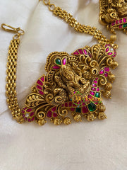 Red Green Kemp Lakshmi High Neck Choker -G5979