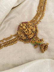 Premium Lakshmi Jada Bun Billai with Maatil -Bridal Bun Jhumka Jada Billai-Red Green -G9515