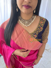 Pearl Victorian Diamond High Neck Choker-White-VV019