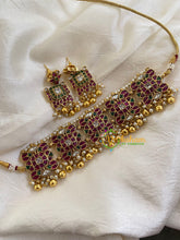 Premium AD Stone High Neck Choker -Gold -G5998