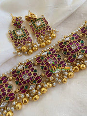 Premium AD Stone High Neck Choker -Gold -G5998