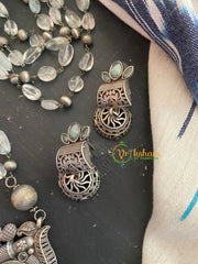 Crystal Bead Malai - Green- Meenakari Pendant-S305