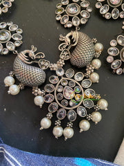 White AD Stone Peacock Neckpiece-S311