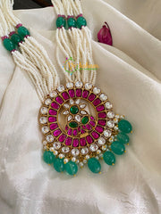 Precious Jadau Kundan Pendant Pearl Malai -J468