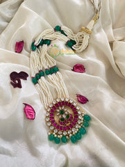 Precious Jadau Kundan Pendant Pearl Malai -J468