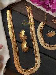 Lakshmi Kaasumala Haram or Choker -Temple Neckpiece -Long and Short-G2381