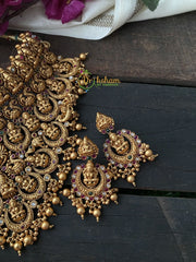 Exquisite Layered Royal Lakshmi High Neck Choker -Ghungroo-G2380