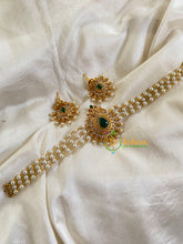 Gold look alike Pearl High Neck Choker-Green-Tilak-G6033