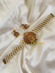 Pearl Temple High Neck Choker-Lakshmi -Pearl-G6034