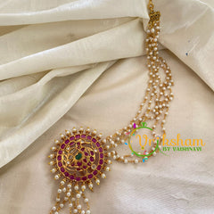 Round Jada Bun Billai with Maatil -Bridal Bun Jada Billai -Red Green White-G9506