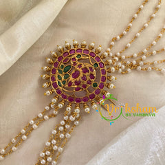 Round Jada Bun Billai with Maatil -Bridal Bun Jada Billai -Red Green-G9505