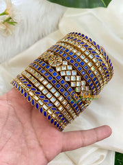 Blue Silk Thread Kundan Bridal Bangle-G4784