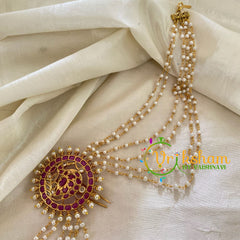 Round Jada Bun Billai with Maatil -Bridal Bun Jada Billai -Red White-G9504