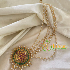 Round Jada Bun Billai with Maatil -Bridal Bun Jada Billai -Green Red -G9503