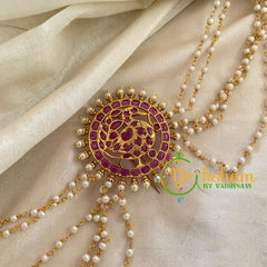 Round Jada Bun Billai with Maatil -Bridal Bun Jada Billai -Red-G9497