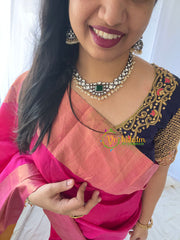 Green Stone Victorian Diamond Choker-VV040