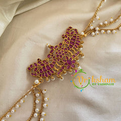 Dual Peacock Jada Bun Billai with Maatil -Bridal Bun Jada Billai -Red -G9508