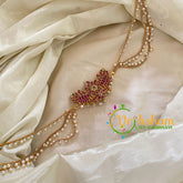 Dual Peacock Jada Bun Billai with Maatil -Bridal Bun Jada Billai -Red White Green-G9509