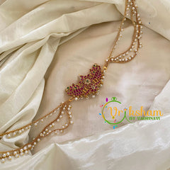 Dual Peacock Jada Bun Billai with Maatil -Bridal Bun Jada Billai -Red White Green-G9509