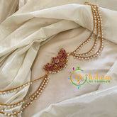 Dual Peacock Jada Bun Billai with Maatil -Bridal Bun Jada Billai -Red White-G9510