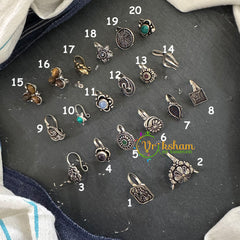 Oxidized german silver Nath – Nose Pins-S667