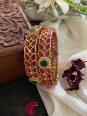 Premium AD Stone Bangle -Leaves-G9822