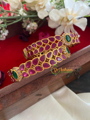 Premium AD Stone Bangle -Leaves-G9822