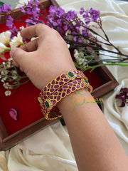 Premium AD Stone Bangle -Leaves-G9822