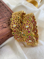 Openable AD Stone Bangle-Red Green-G5982